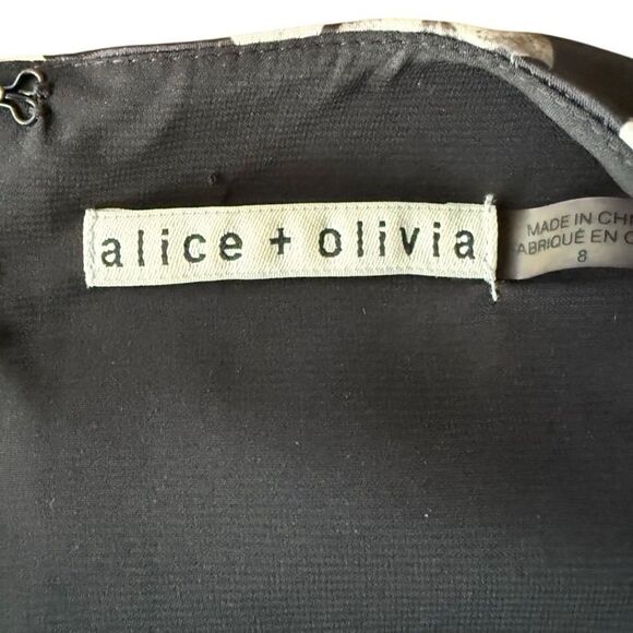 Alice + Olivia Dress Tanner in Southern Bloom Black White 6 - Picture 7 of 8